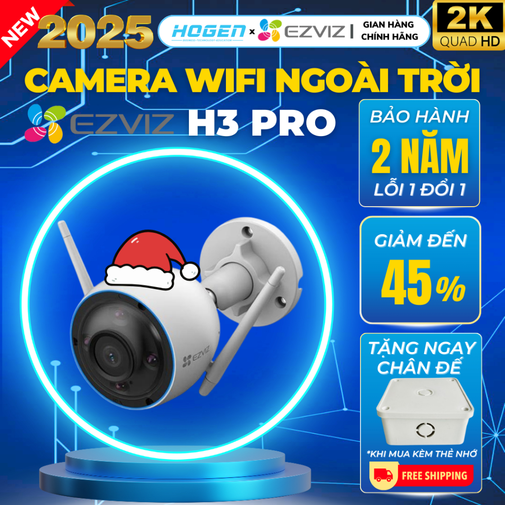 Camera Wifi Ezviz Ngoài Trời H3, C3W, H3C, C3N C3TN 1080P 2K 3K, Camera Màu Ban Đêm, Chính Hãng 24TH