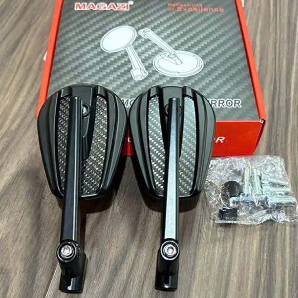 Kiếng kiểu Magazi mẫu Oval vân carbon lắp được nhiều dòng xe