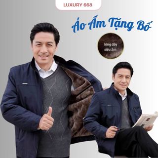  Áo Khoác Nam Trung Niên Lót Lông Dày Áo Cho Bố Mẫu Mới Áo Phao Nam Trung Niên Cho Bố Ông Trung Tuổi Mùa Đông 