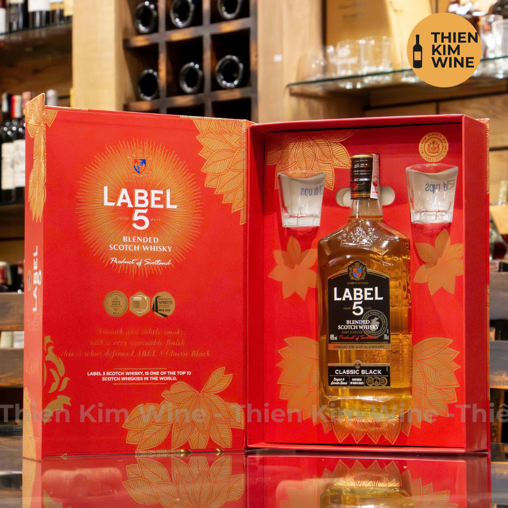 [Chính Hãng] - Hộp Quà Tặng VIP  Whisky Scotch Label 5 - 1000ml (40%)
