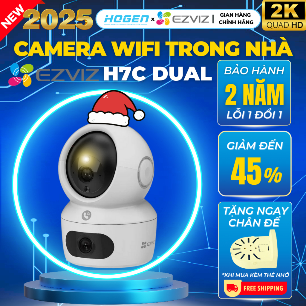 Camera WIFI EZVIZ H7C DUAL 2k+ -Xoay 360 Độ, Đàm Thoại 2 Chiều, Phát Hiện Chuyển Động, 2 Góc Nhìn