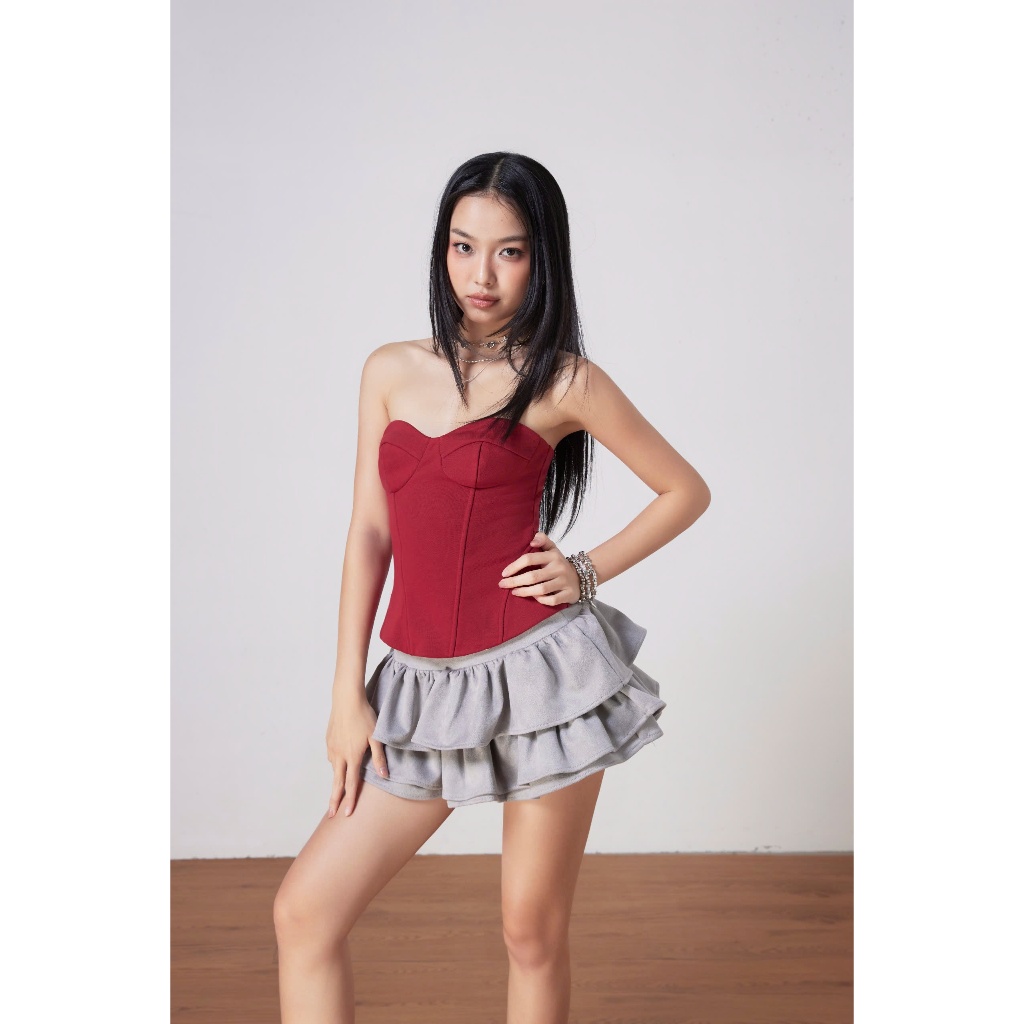 Chân Váy Nữ ORRISS SKIRT Form A 3 Tầng Phối Khoen Tròn Cá Tính SECODEE