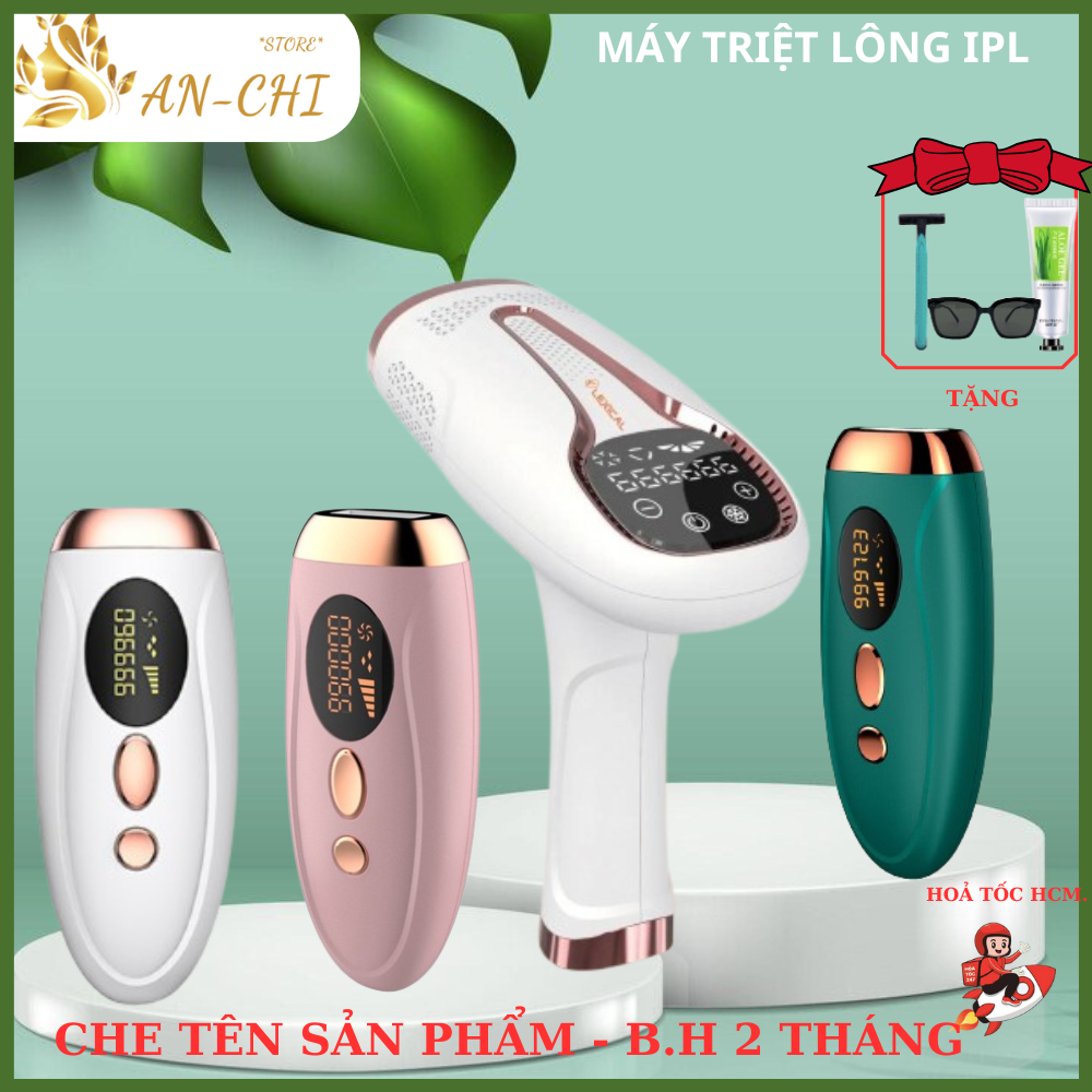 Máy triệt lông mini chính hãng ipl kèm serum, triệt lông vùng kín, lông nách, tay, chân, êm ái Anchi Beauty