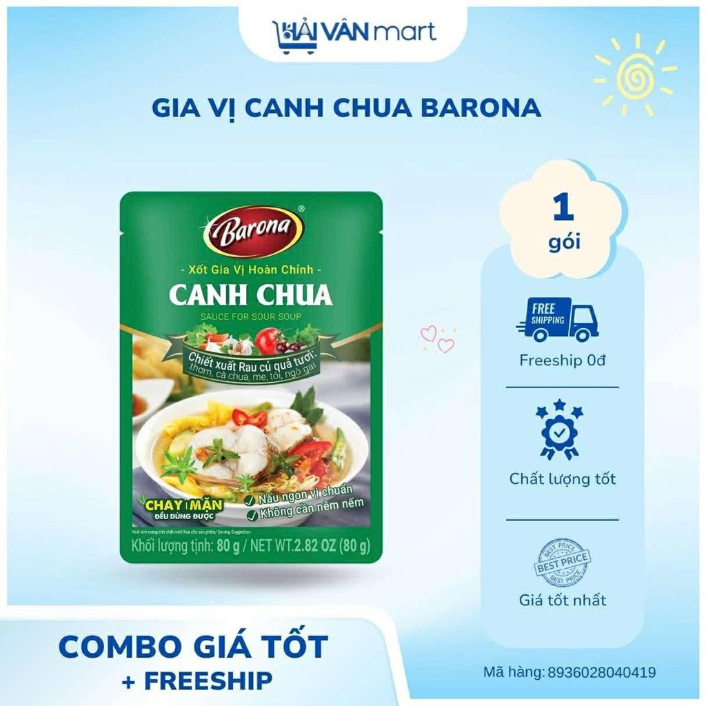 ( Combo 3 gói ) Gia vị canh chua Barona