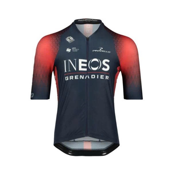 Áo ngắn tay đạp xe đội tuyển INEOS 2026 - Xanh đậm đỏ _ mẫu 01