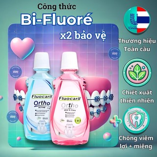  Nước súc miệng chăm sóc răng niềng Sabai Fluocaril Thái Lan nước súc miệng ngừa sâu răng khử mùi hôi miệng 500ml 