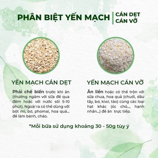 Yến Mạch Hafer cán vỡ / cán dẹt cho bé ăn dặm