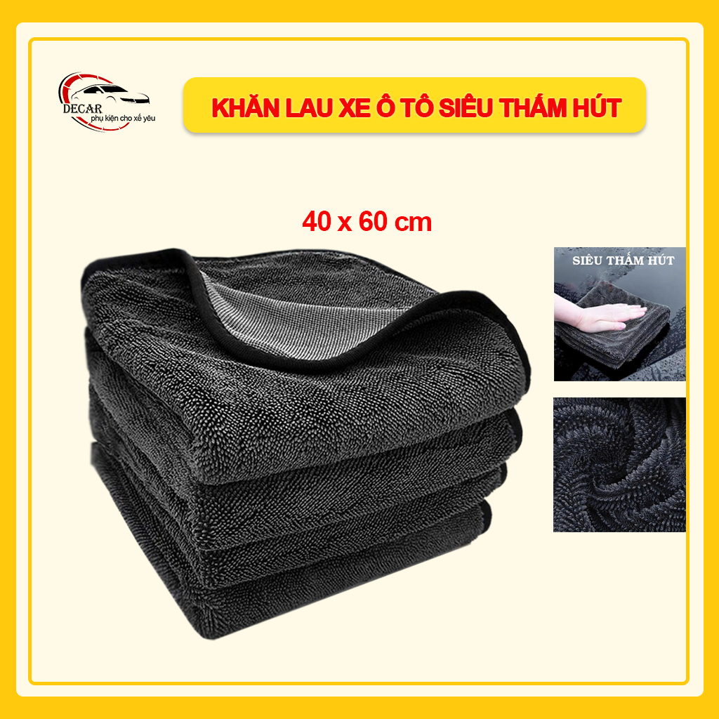 Khăn lau ô tô Superfine Fiber cao cấp, khăn lau xe máy khăn lau nhà bếp đa năng mềm mịn siêu thấm hú