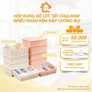  Hộp đựng đồ lót tất chia khay nhiều ngăn sắp xếp tủ quần áo đựng kèm nắp tiện lợi chống bụi TH Home 