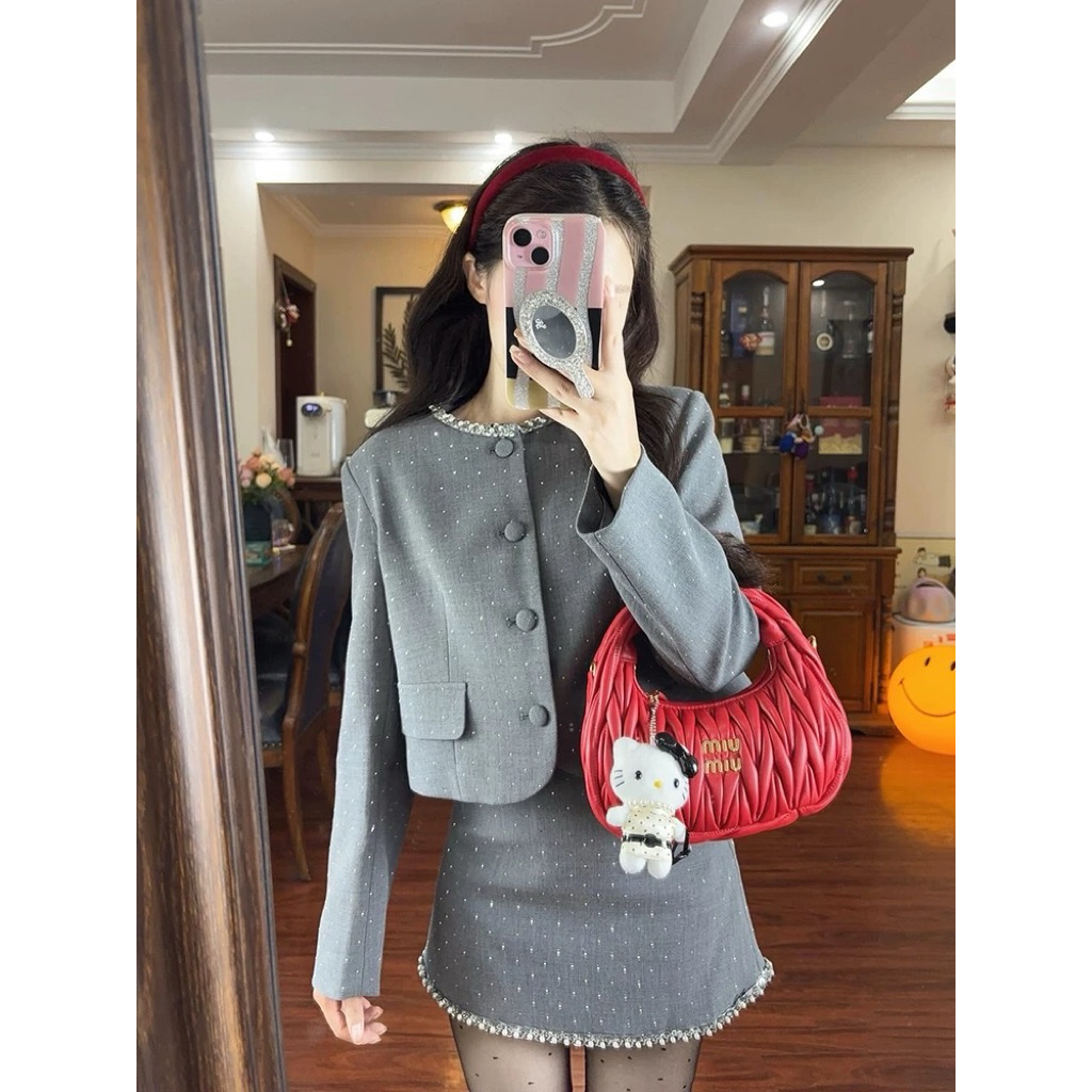 (hàng sẵn size M) set dạ nữ lấp lánh, order taobao