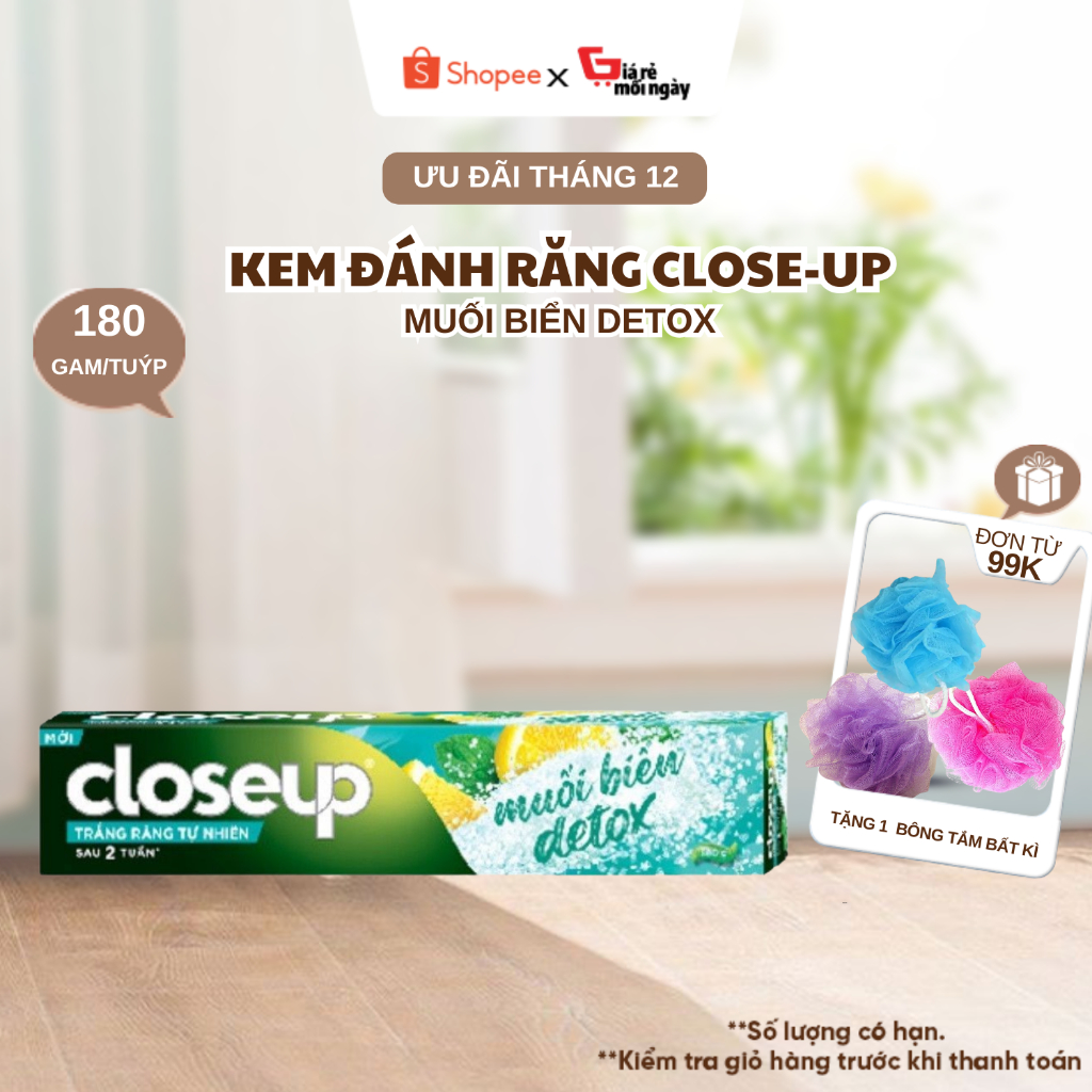 Kem Đánh Răng CloseUp Muối Biển và Chanh 180gr