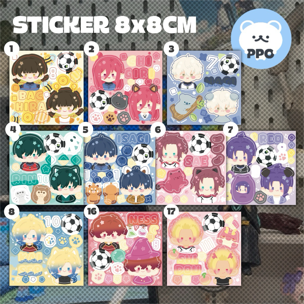 Ppo | Nhãn dán Sticker Blue Lock trang trí