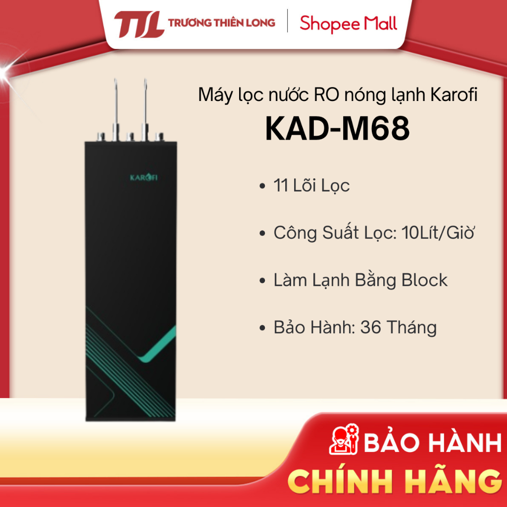 [Shopee - Lắp đặt 0Đ HN HCM] - KAD-M68 | KAD-M85 - Máy Lọc Nước RO Nóng Lạnh KAROFI