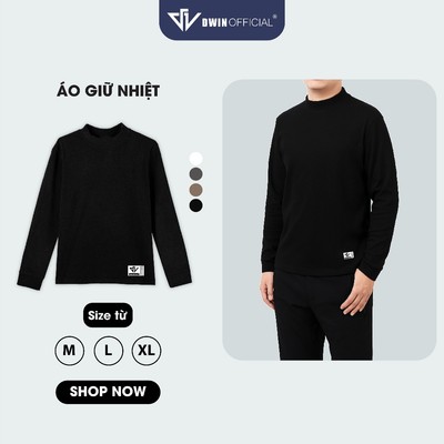Combo 2 Áo giữ nhiệt nam dài tay Dwin chất lông thỏ thun cao cổ co giãn lót nỉ 2 mặt local brand 2.0 GN02B