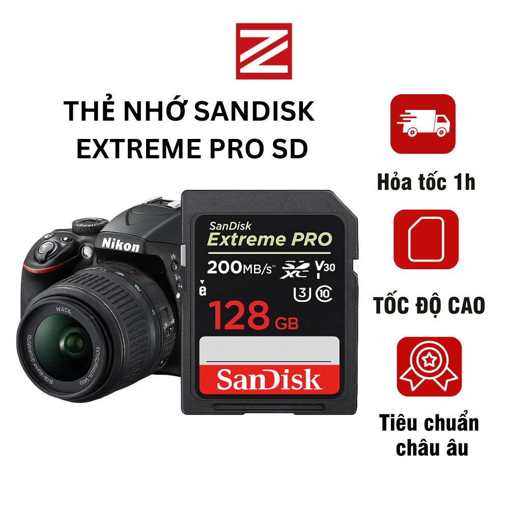 Thẻ nhớ SDXC Sandisk Extreme Pro U3 V30 dành cho máy ảnh 32G - 64G - 128G - 256G 200MB/S