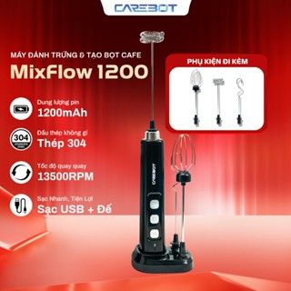 Máy Đánh Tạo Bọt Cafe CareBot MixFlow 1200 - Động Cơ Đồng Nguyên Chất 3 Tốc Độ, Sạc Kép Đế & USB