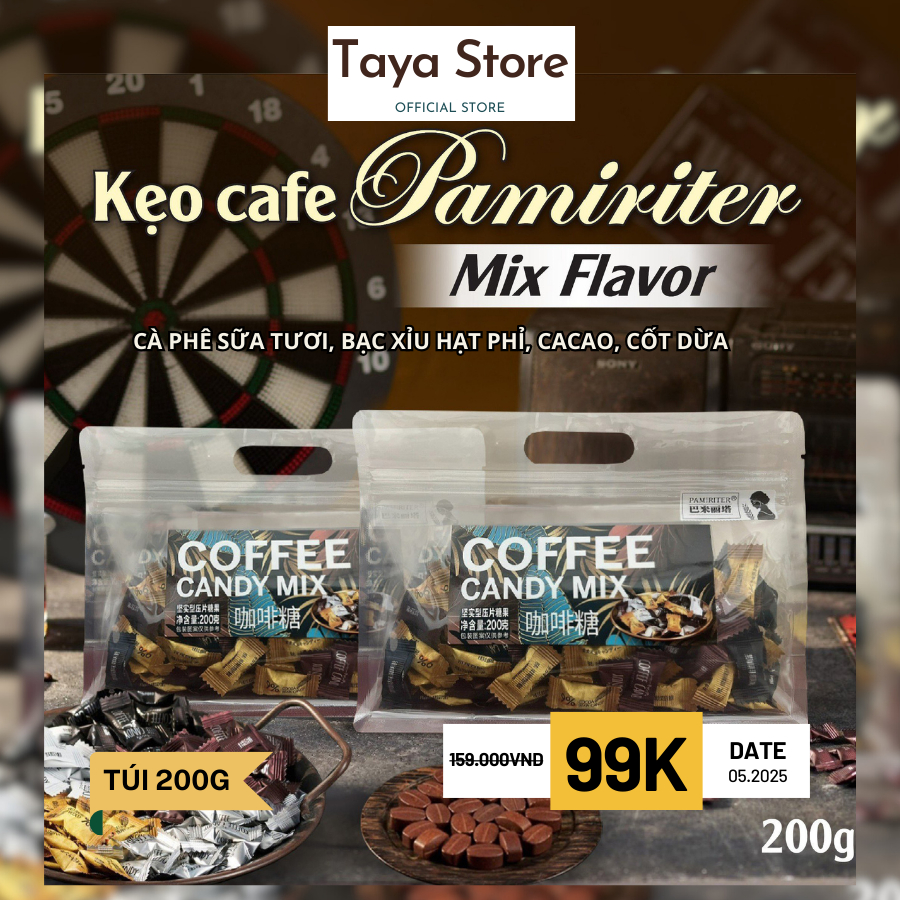 Kẹo Cafe Pamiriter Mix Vị 200g Đài Loan