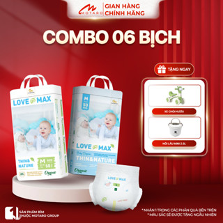   COMBO 6 BỊCH  Tã Bỉm Dán Quần LOVE MAX 100% Organic Mỏng Nhẹ 