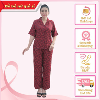  Đồ bộ trung niên nữ chất lụa gấm 2 da cao cấp quần dài có nhiều size nhiều màu đơn giản nhưng sang xịn 