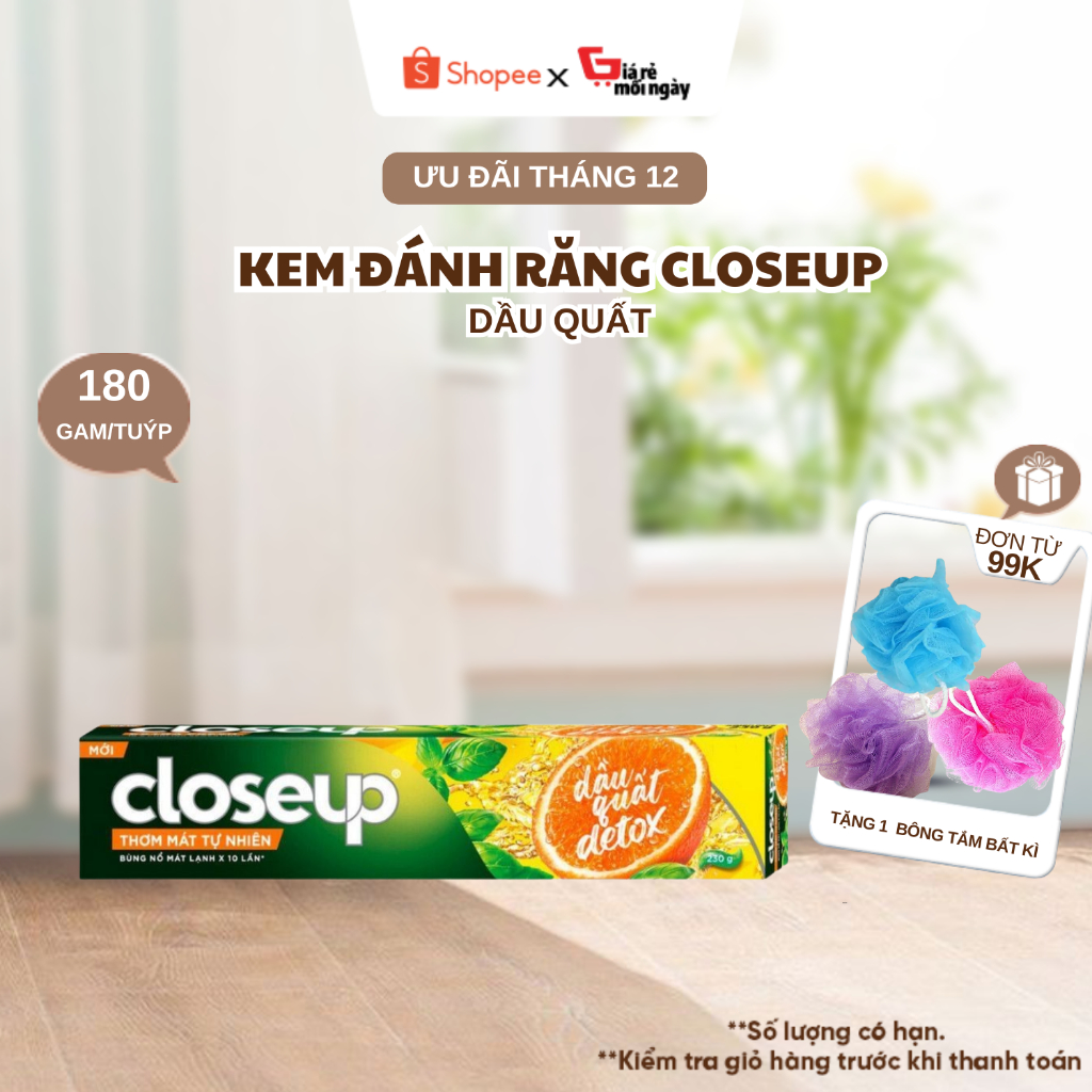 Kem Đánh Răng Closeup Dầu Quất Detox 180gr