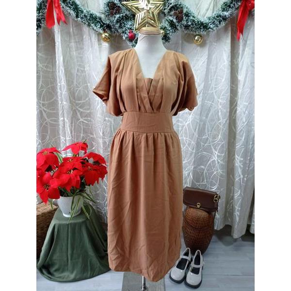 26STUDIO thanh lý - Đầm xếp li ngực lưng chun bymo - SIZE M