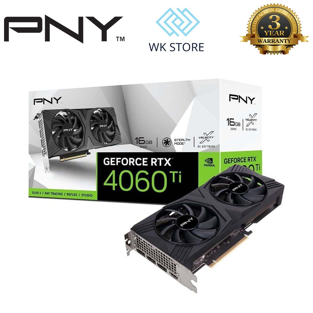 VGA PNY RTX 4060 Ti 16GB Verto Dual 2 Fan OC, Mới BH 36T