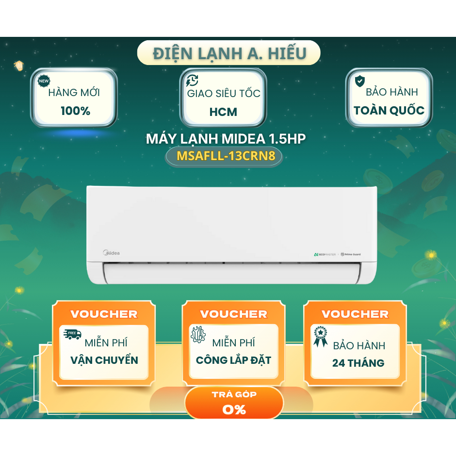 Máy lạnh Midea 1.5 HP MSAFII-13CRN8