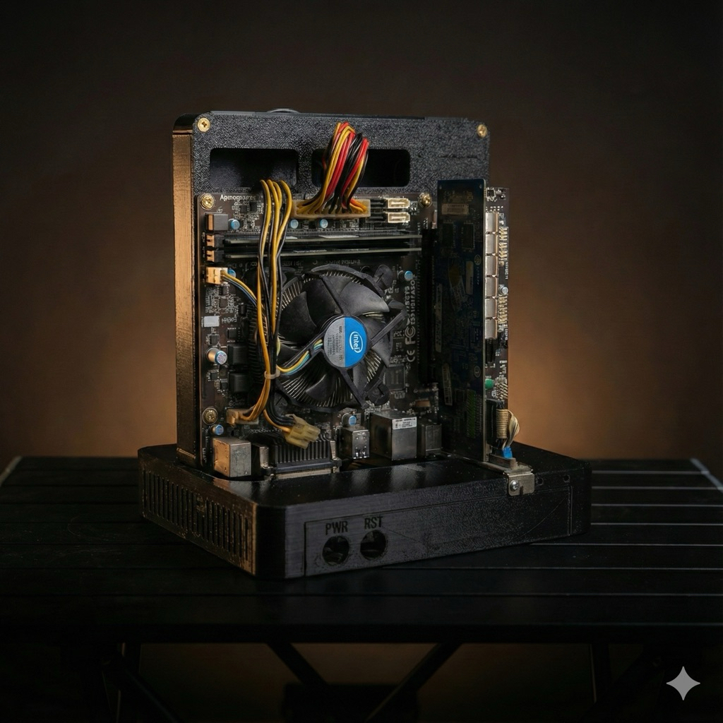 Khung vỏ máy tính itx, benchtable PC hỗ trợ main itx hỗ trợ ổ cứng