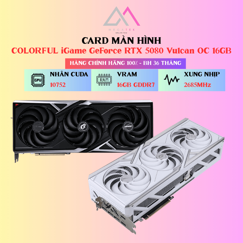 Card Màn Hình COLORFUL iGame GeForce RTX 5080 Vulcan OC 16GB (Black/White) - Hàng chính hãng - BH 36