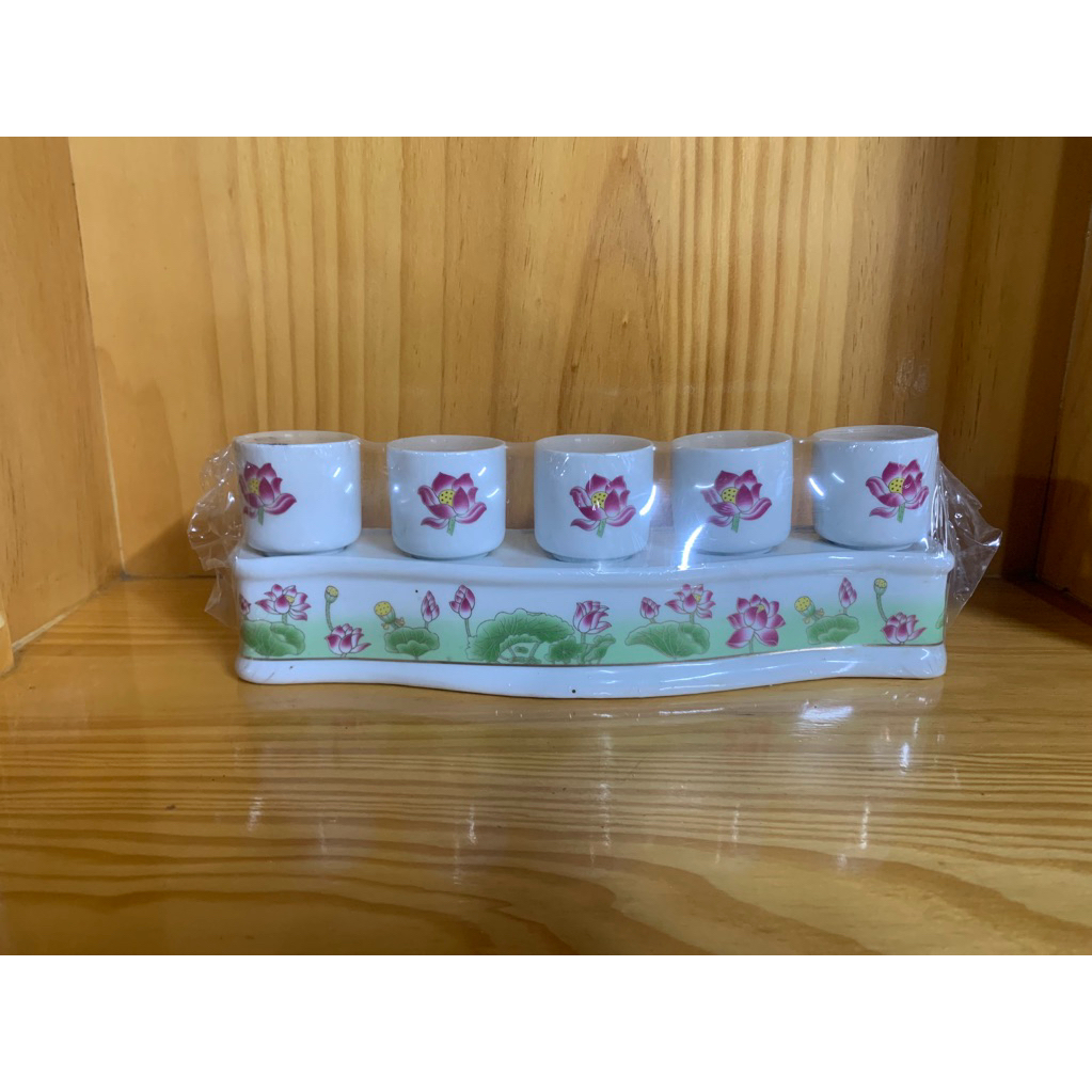 Bộ 5 chung cúng nước sen hồng