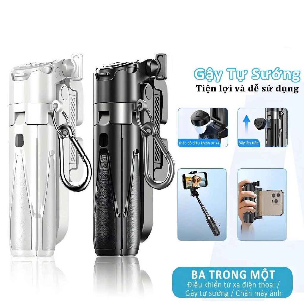 Gậy chụp ảnh 4 chân bluetooth