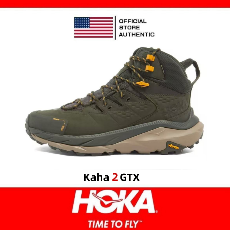 100% Genuine Hoka Kaha 2 GTX Olive Drab 1123155-DBRYL For Men's High Top Hiking Shoes