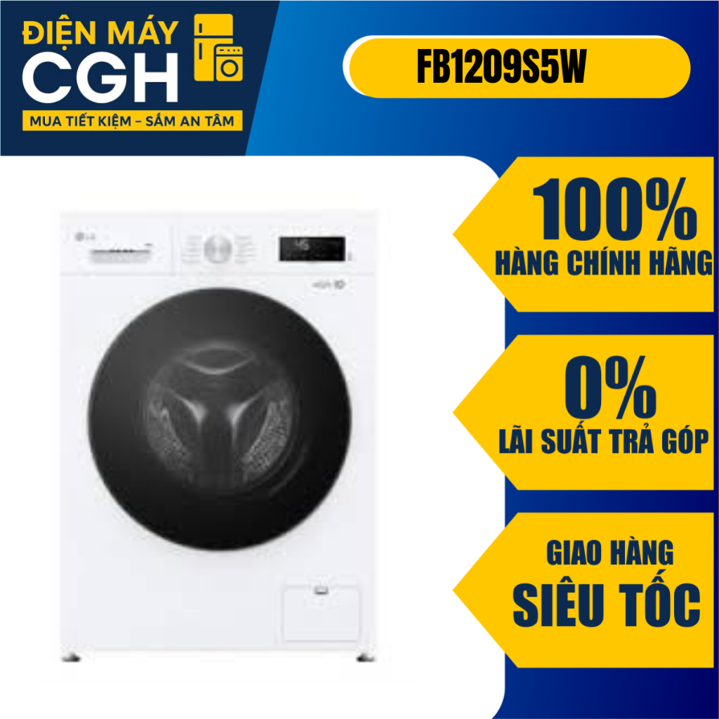 Máy giặt LG lồng ngang 9 kg ( trắng ) FB1209S5W
