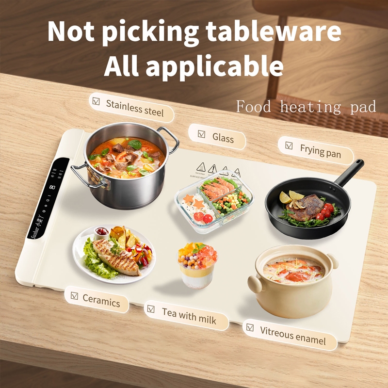 Thảm hâm nóng đồ ăn gấp gọn 110V, làm nóng trong 30 giây,Tấm lót hâm nóng bàn ăn cho mọi gia đình
