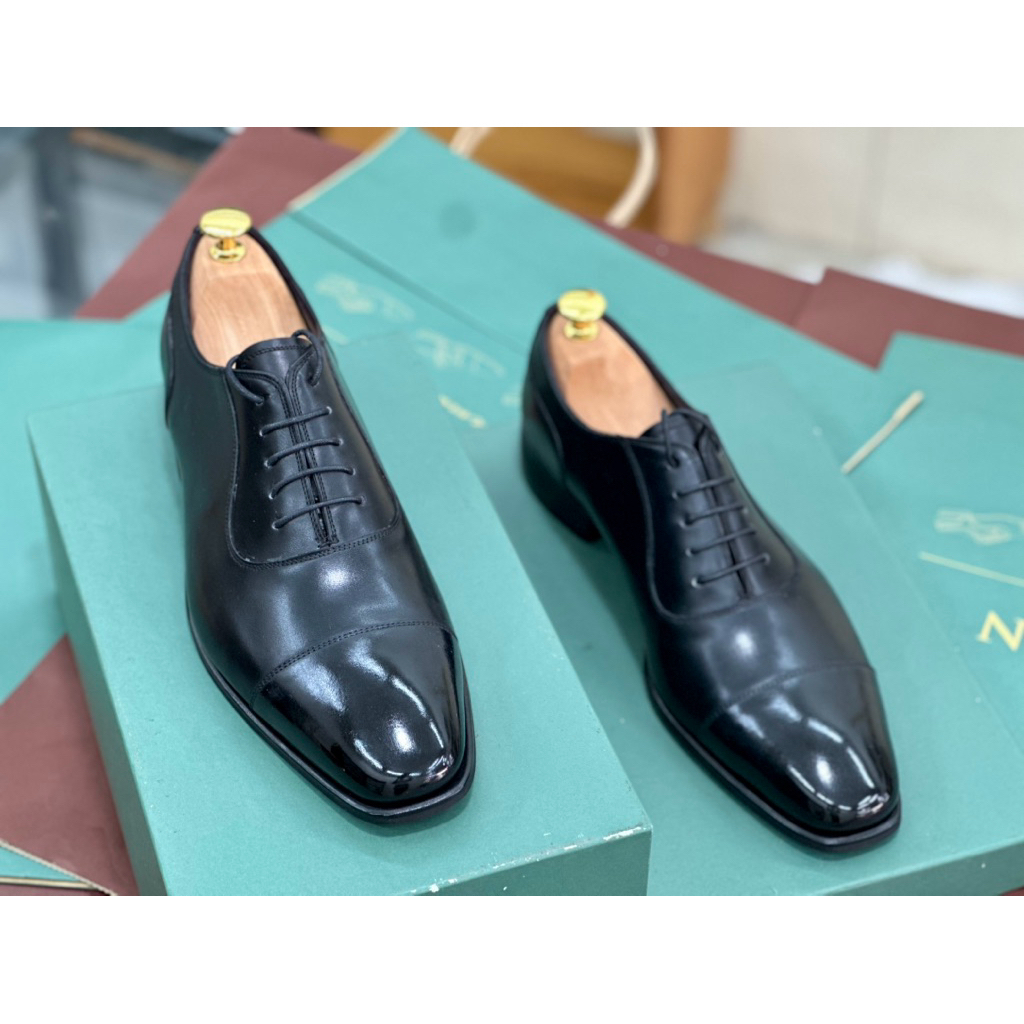 Giày Oxford - Phom V - Da bê Ý - Đế khâu Blake