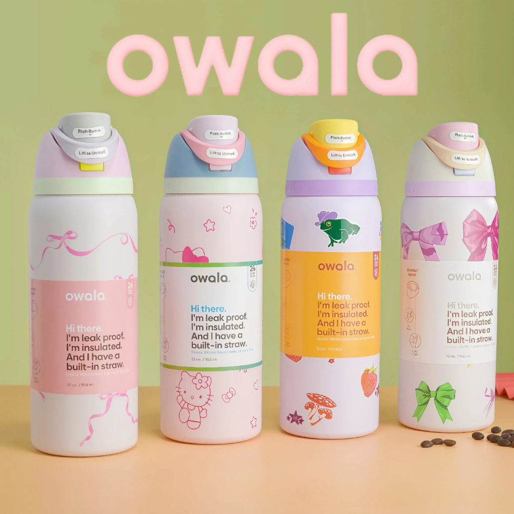 Chai nước Owala Freesip 710ml/946ml chính hãng - Thiết kế FreeSip hạn chế tràn, tiện mang theo