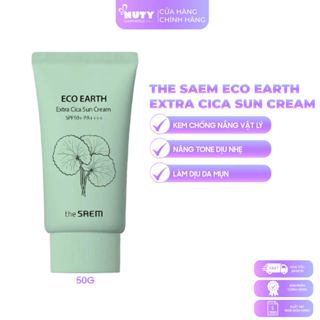  Kem Chống Nắng The Saem Nâng Tông Chiết Xuất Rau Má Eco Earth Extra Cica Sun Cream  50g  