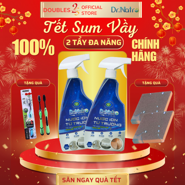 Combo 2 chai tẩy đa năng Dr Natro 500ml công nghệ ION TỪ TRƯỜNG sạch mọi vết bẩn | DOUBLES 2SSHOP