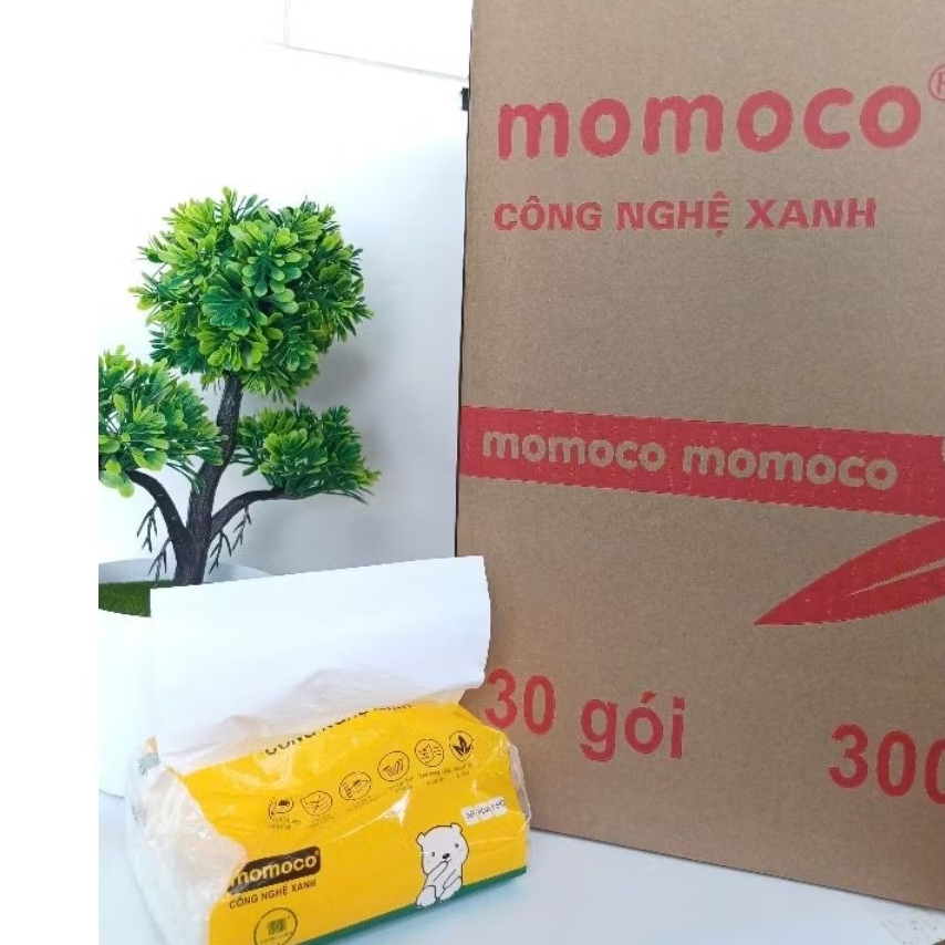 30 gói khăn giấy Momoco Công nghệ xanh cao cấp