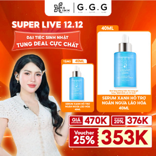   Võ Hà Linh x G.G.G   MUA 1 TẶNG 1 FULLSIZE  Serum Xanh Hỗ Trợ Cấp Ẩm Ngừa Lão Hóa Sớm 40ml TẶNG Serum Xanh 40ml 