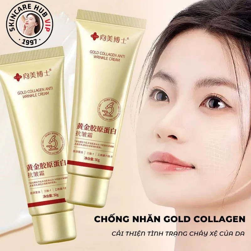 Kem chống nhăn Gold Collagen, Kem chống lão hóa, Kem dưỡng ẩm, Kem dưỡng da[32-1]