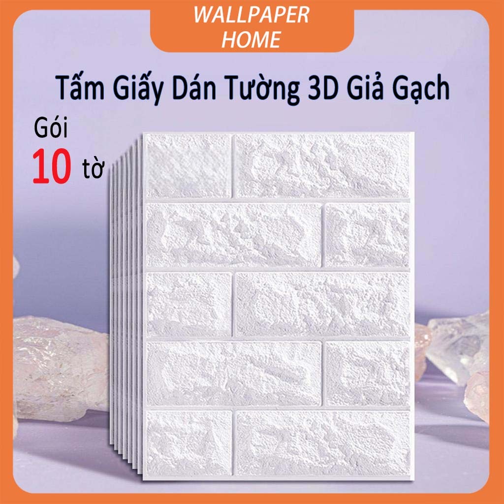 Combo 40 Tấm Giấy Dán Tường 3D Giả Gạch 35x38cm - Chống Nước, Ẩm Mốc, Cách Âm