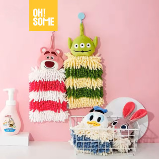 【OHSOME x Disney】- Khăn tay Disney khô nhanh, thấm hút tốt có móc treo vịt Donald / gấu dâu / Judy Zootopia dễ thương