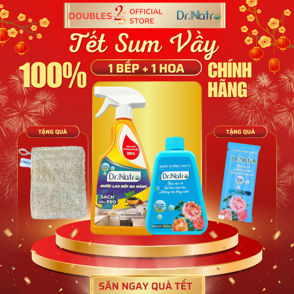 Combo Nước Lau Bếp Chai Dưỡng Hoa Không gian bếp sạch hoa tươi đẹp cho gia đình bạn | DOUBLES 2SSHOP