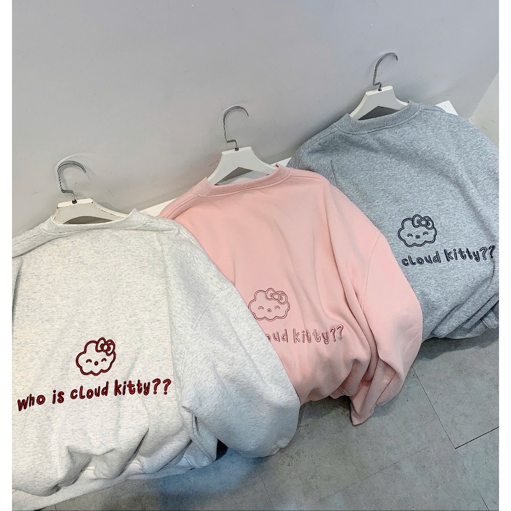 [ NỈ BÔNG KHÔNG XÙ ] Mon Studio – Áo Sweater Boxy Nỉ Bông Thêu 3D nỉ cotton không xù, không đổ lông , unisex nam nữ 003 | BigBuy360 - bigbuy360.vn