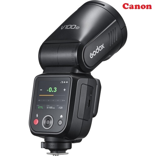 Đèn Flash Godox V100 dùng cho Canon, màn hình cảm ứng