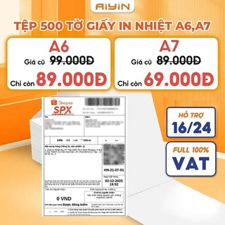  Giấy In Nhiệt A6 A7 Tệp 500 Tờ Giấy In Đơn Hàng In Đơn TMĐT Có Sẵn Keo Dán 