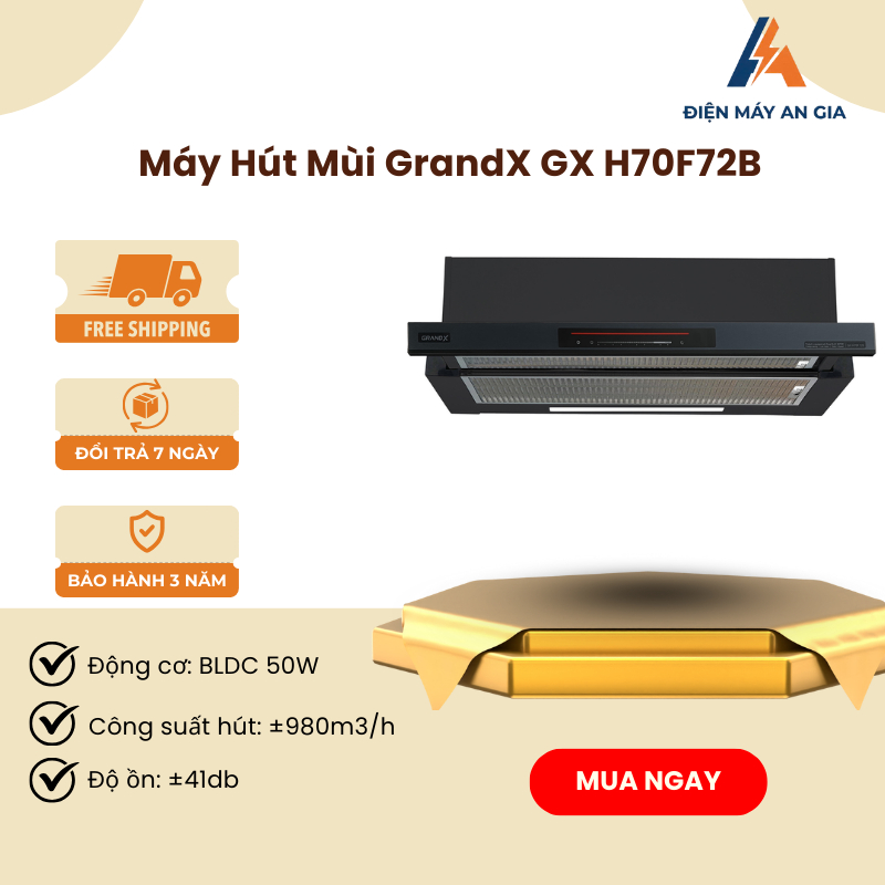 Máy Hút Mùi Âm Tủ Optima GrandX GX H70F72B 70cm – Động Cơ BLDC – Điều Khiển Cảm Ứng​ - PEB