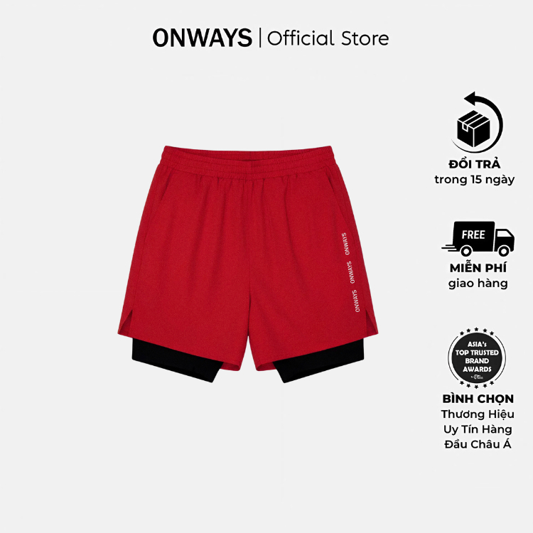 ONWAY Quần Short Thể Thao Nam 2 Lớp Co Giãn, Thoáng Mát, Mỏng Nhẹ ERA SHORT M5331