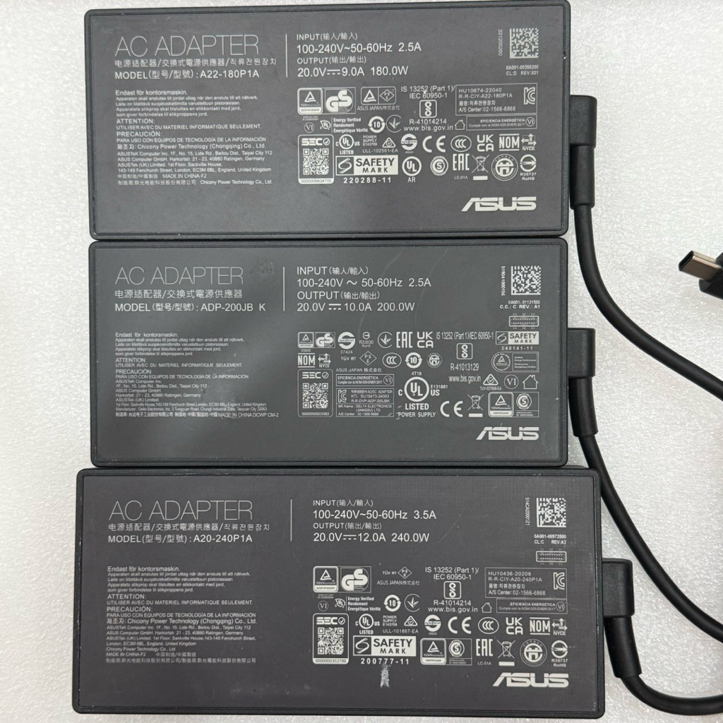 Sạc Asus 240W/ 200W/ 180W Chân vuông USB Mini dành cho Asus ROG Zephyrus G14 G16- Sạc Zin Bóc Máy